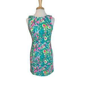 LILLY PULITZER *NEW* Guac and Roll Mila Shift Dress Size 4 Green Pink Crochet